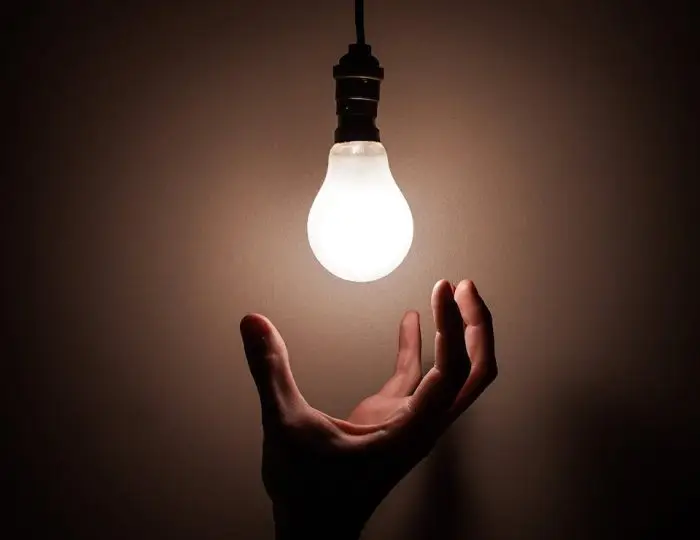 Person Holding White Light Bulb