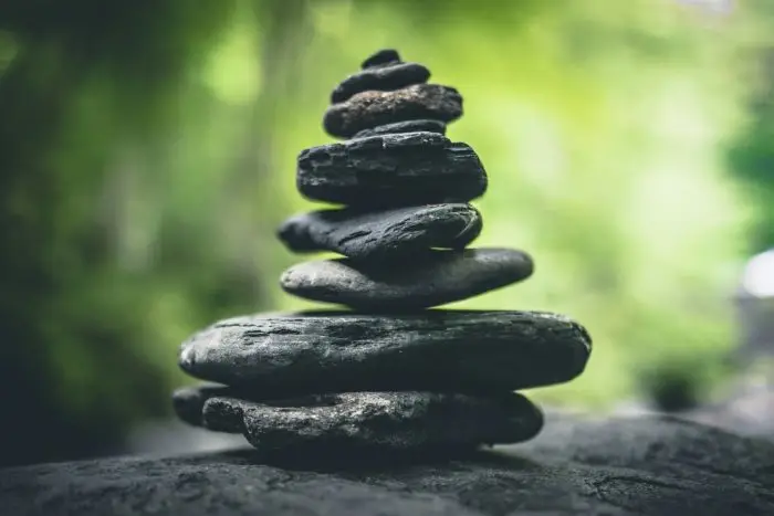 black stacking stones