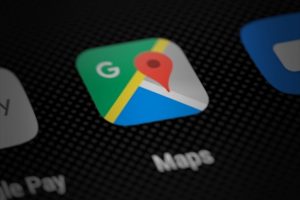 Maps app icon on smartphone