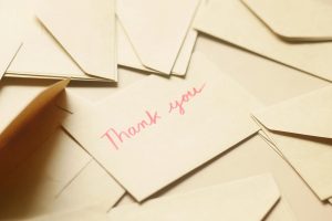 Envelope with Thank you Text