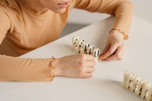 Woman Playing Domino