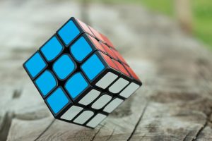 Rubik's Cube on a wooden surface