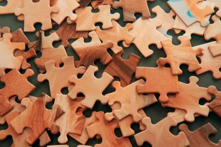 wooden jigsaw puzzle pieces