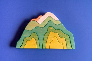 wooden puzzle depicting mountain