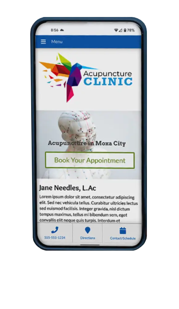 mobile phone website mockup