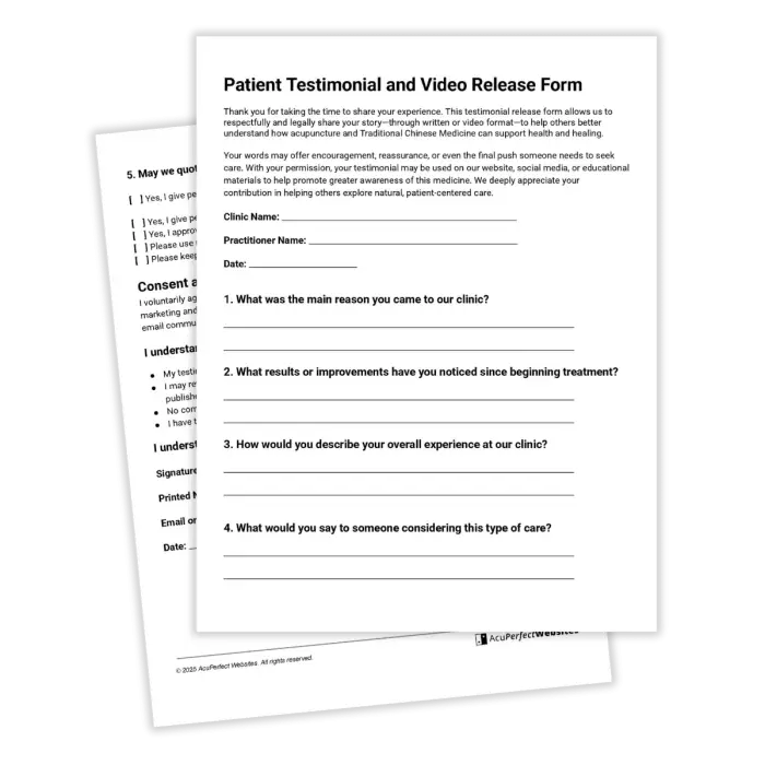 Patient Testimonial Release Form - ProdShot
