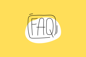 faq drawing on yellow background
