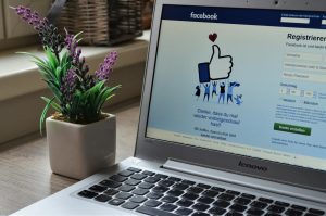 laptop displaying social media login