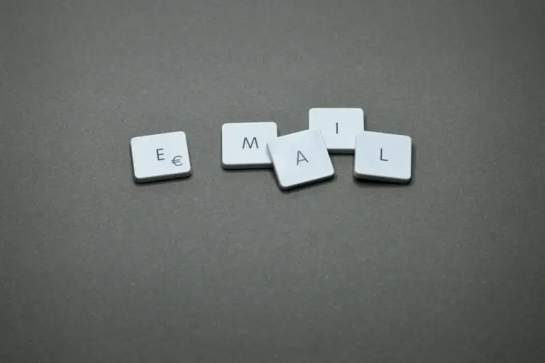 Close-up of the word email in tile
