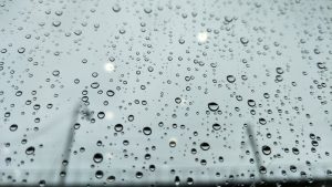 Close-up of raindrops on a window glass