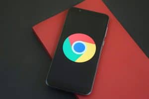 Close-up of a smartphone with browser icon