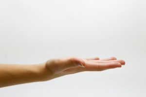 Detailed close-up of an open human hand