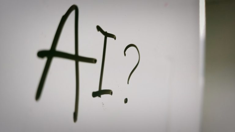 AI sign with a question mark