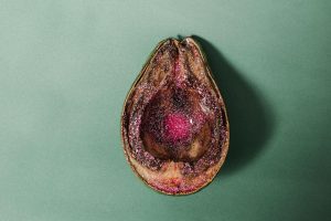 Half of rotten avocado