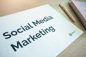 Close-up of a social media marketing document